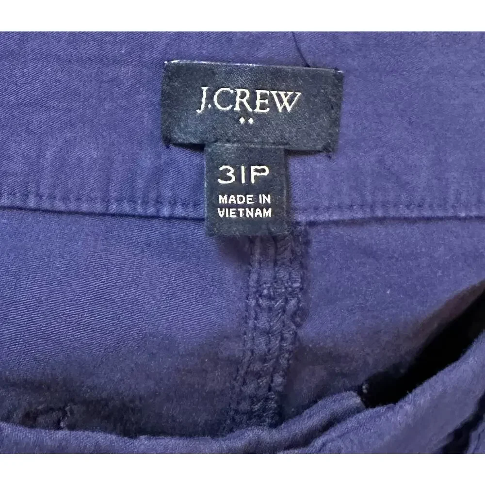 J. Crew Lizzie High Rise Patch Pocket Wide Leg Pant Blue BW805 Petite Size 31P - Picture 9 of 11